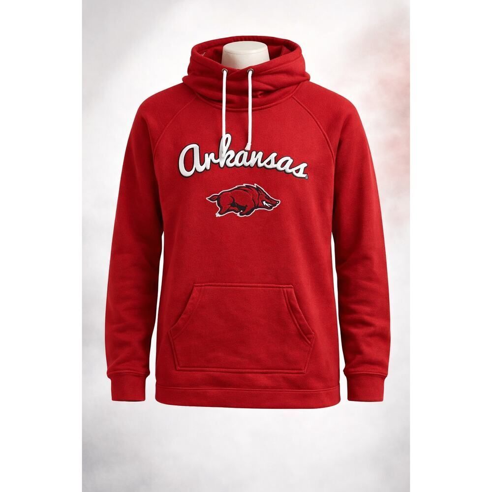 Arkansas Razorbacks Stadium Athletics Funnelneck Hoodie Sweatshirt L